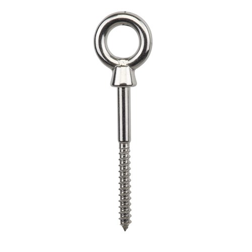 SCREW EYE COLLARED SS 316 6 X 60 MM FOR TIMBER & PLUGS 